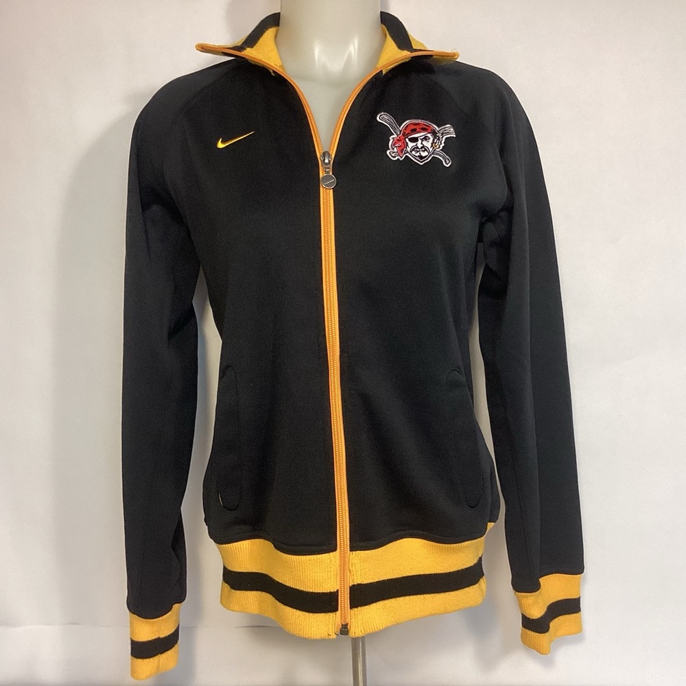 Women’s Nike MLB Pittsburgh Pirates Track Jacket Black And Gold size medium